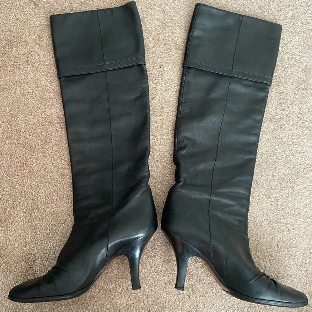 Louis Vuitton Leather Tall Stiletto Boots